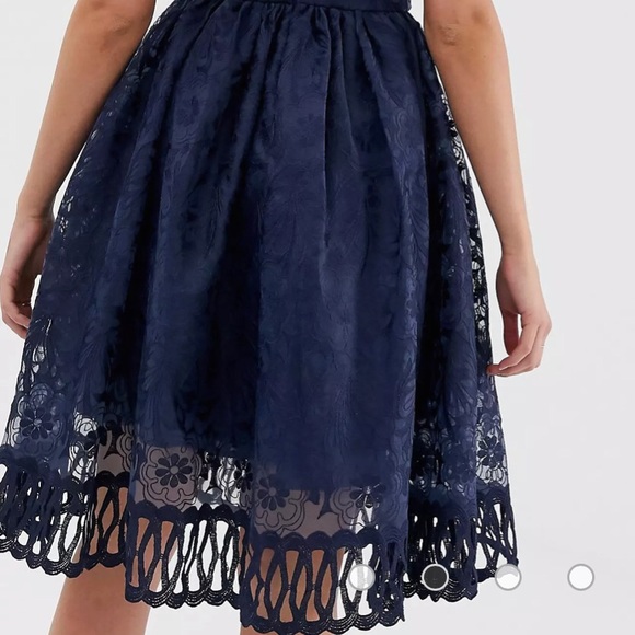 Navy lace midi dress - Picture 2 of 6